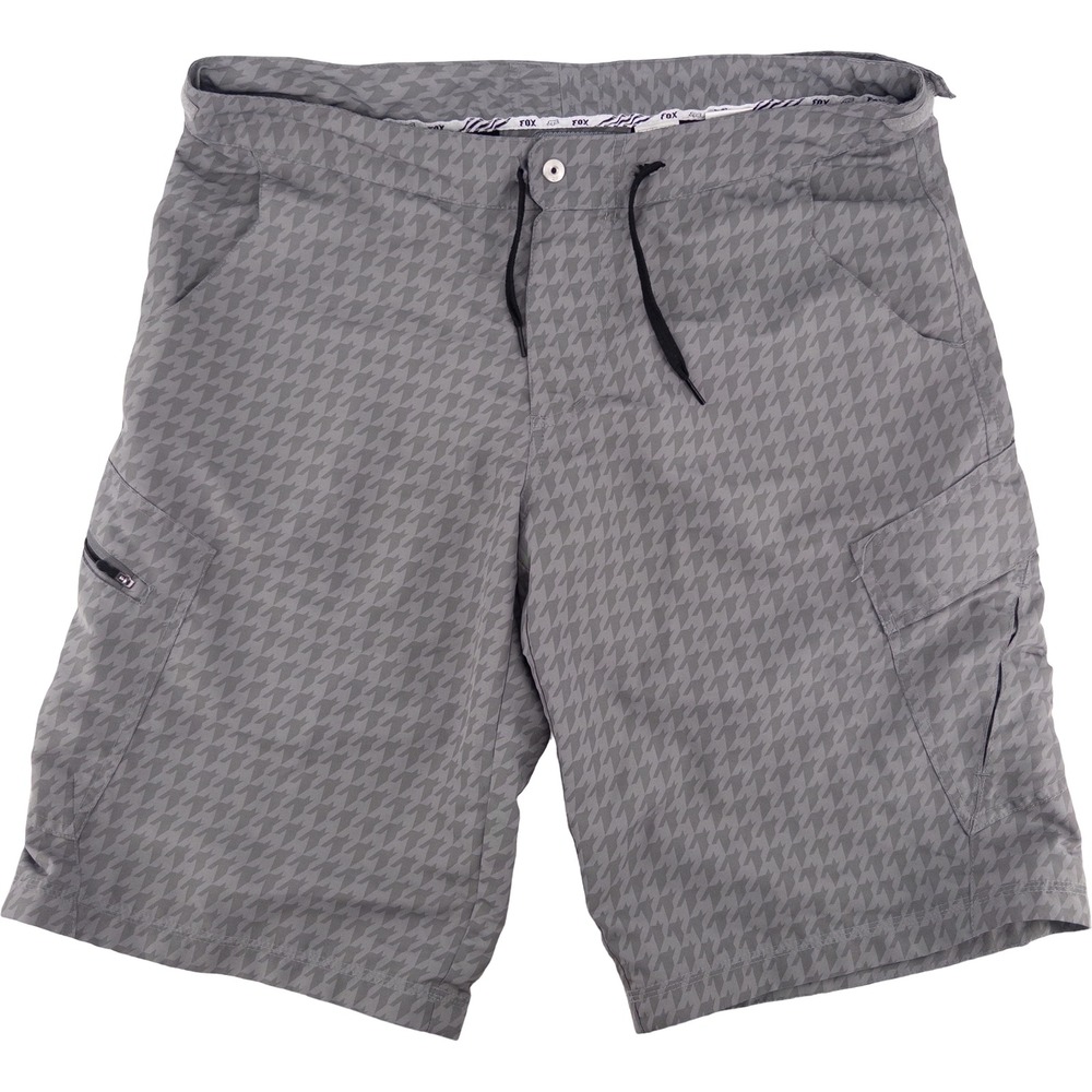 VTG Y2K Fox Racing Mens 36 Shorts Grey Houndstooth Baggy MTB Mountain Bike 26081